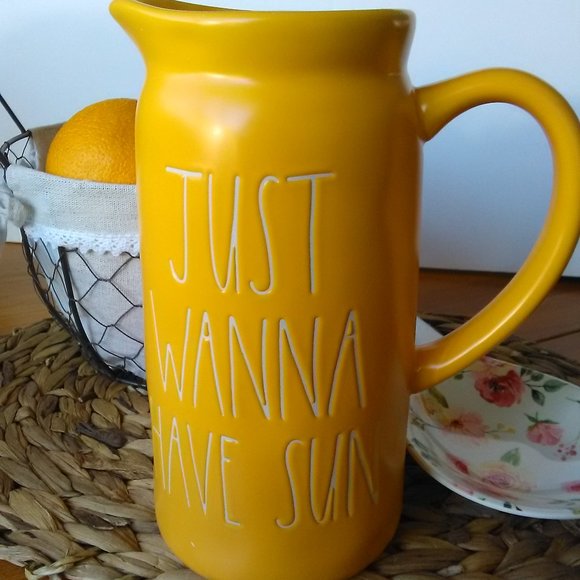 BNIB RAE DUNN Just Wanna Have Sun Pitcher - Picture 2 of 6